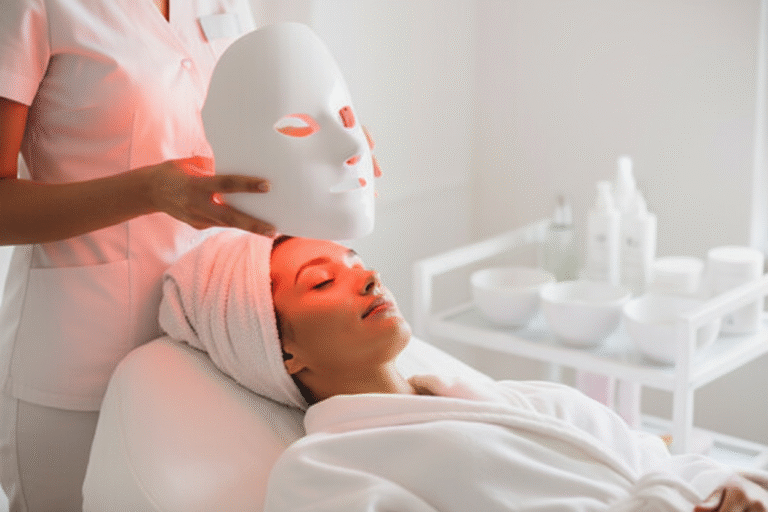 LED Face Mask Before and After